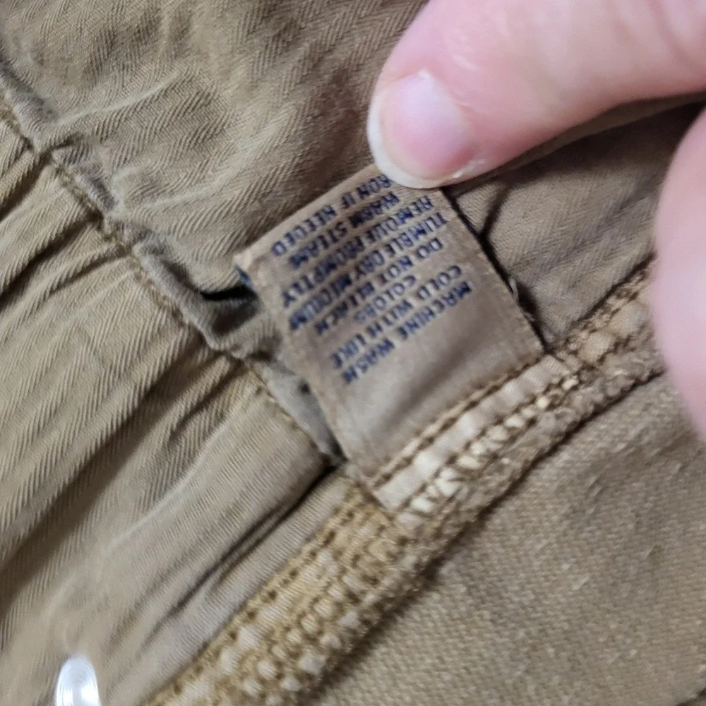 ROWM Mens Corduroy Pants Tan Khaki Straight Leg Five Pocket Trousers 36x30